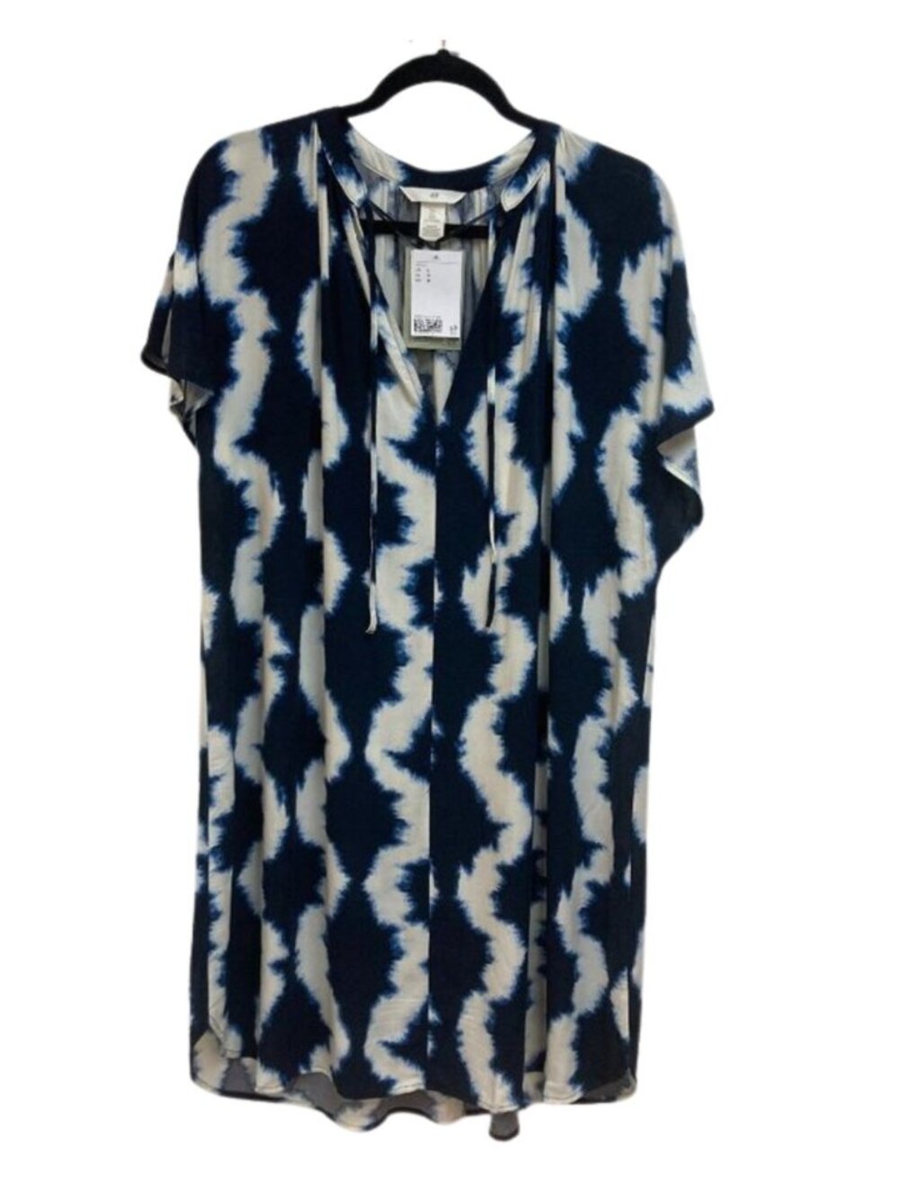 H&M New with Tags Oversized Caftan Style Dress Blue and White Size large